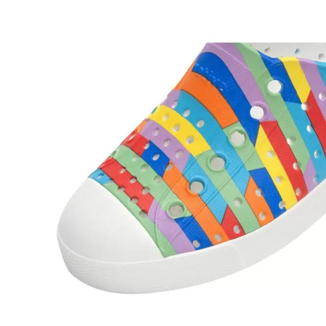 Jefferson Sugarlite Shell White / Rainbow Multi Stripes 2 (Kids)