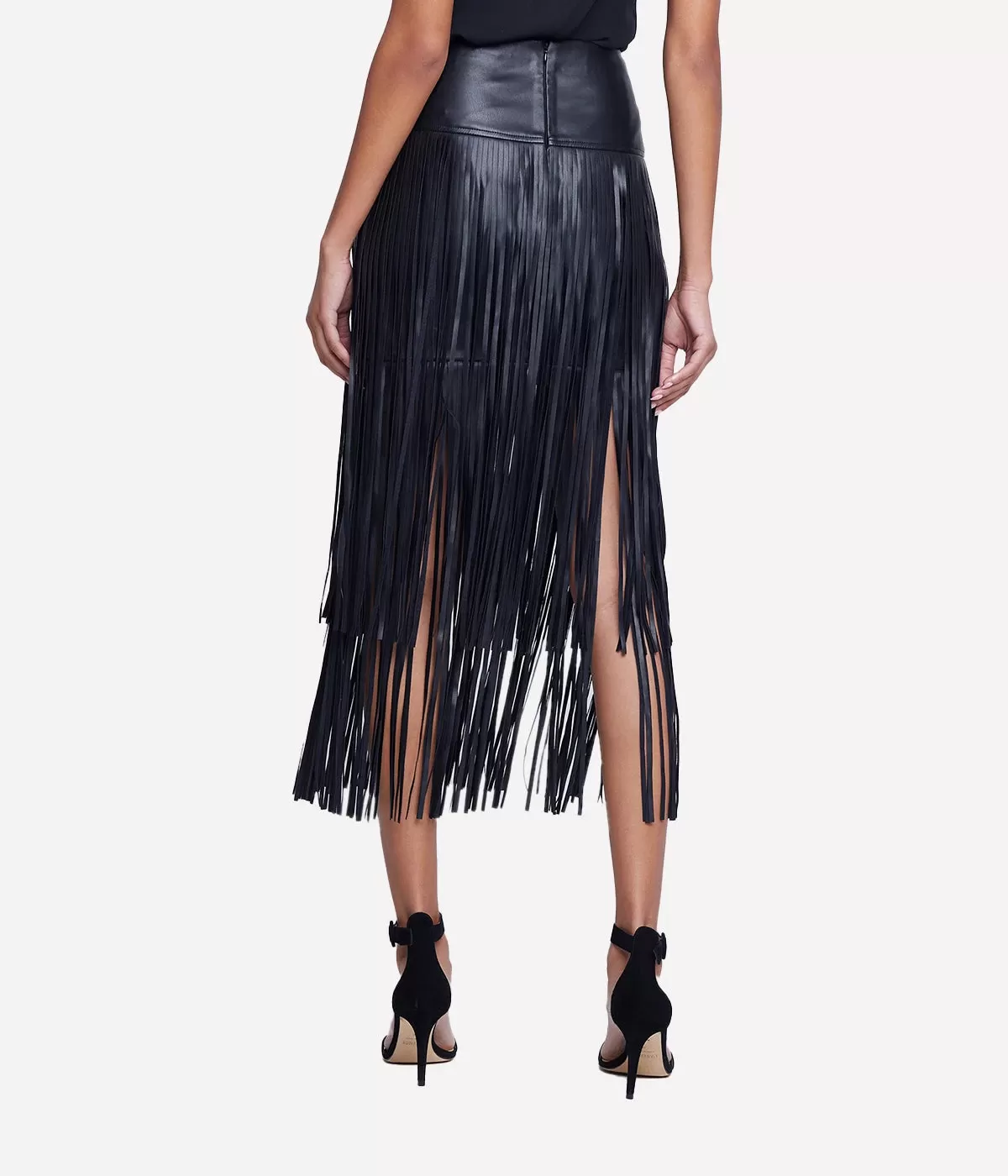 Karolina Fringe Skirt in Black