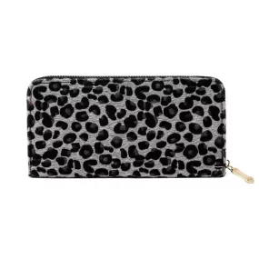 Lemy Leopard Print Faux Fur Zipper Wallet