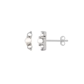 Lucie Pearl Studs - Silver