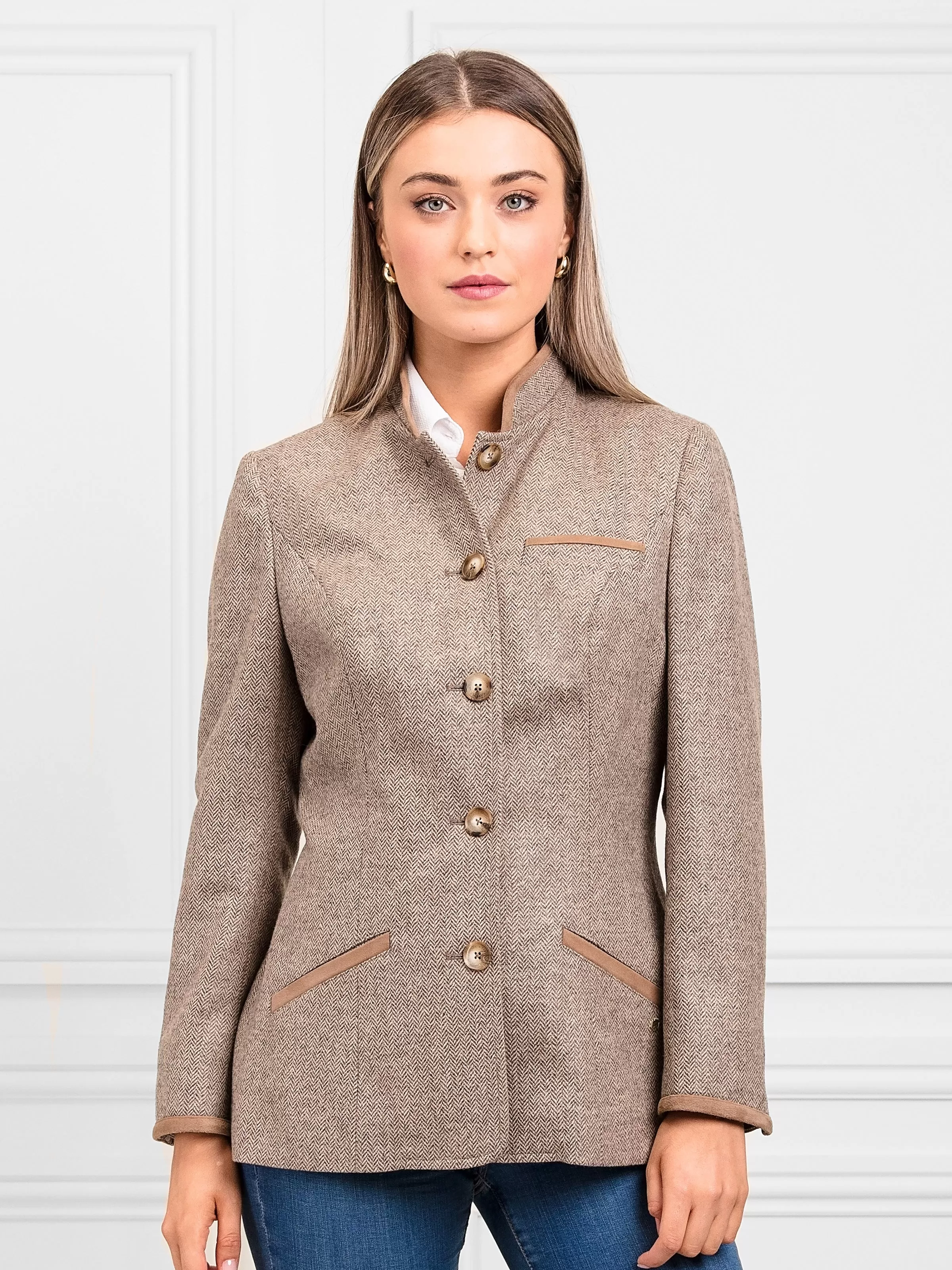 Madeline Jacket - Taupe Herringbone