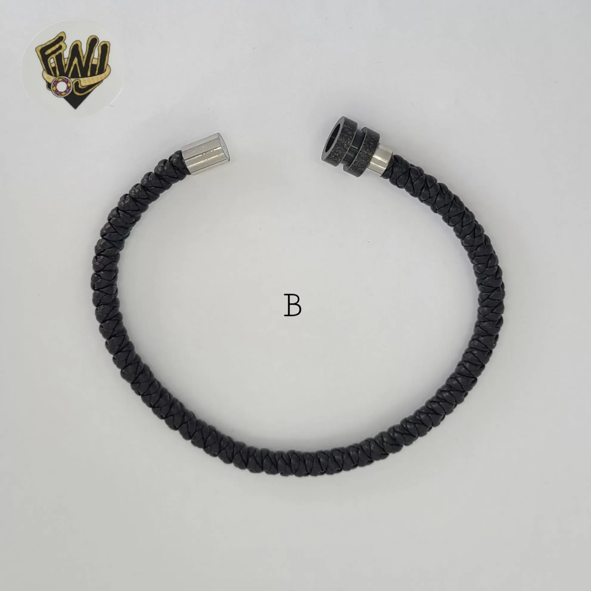 (MBRA-16-Q) Stainless Steel - Leather Men Bracelet.