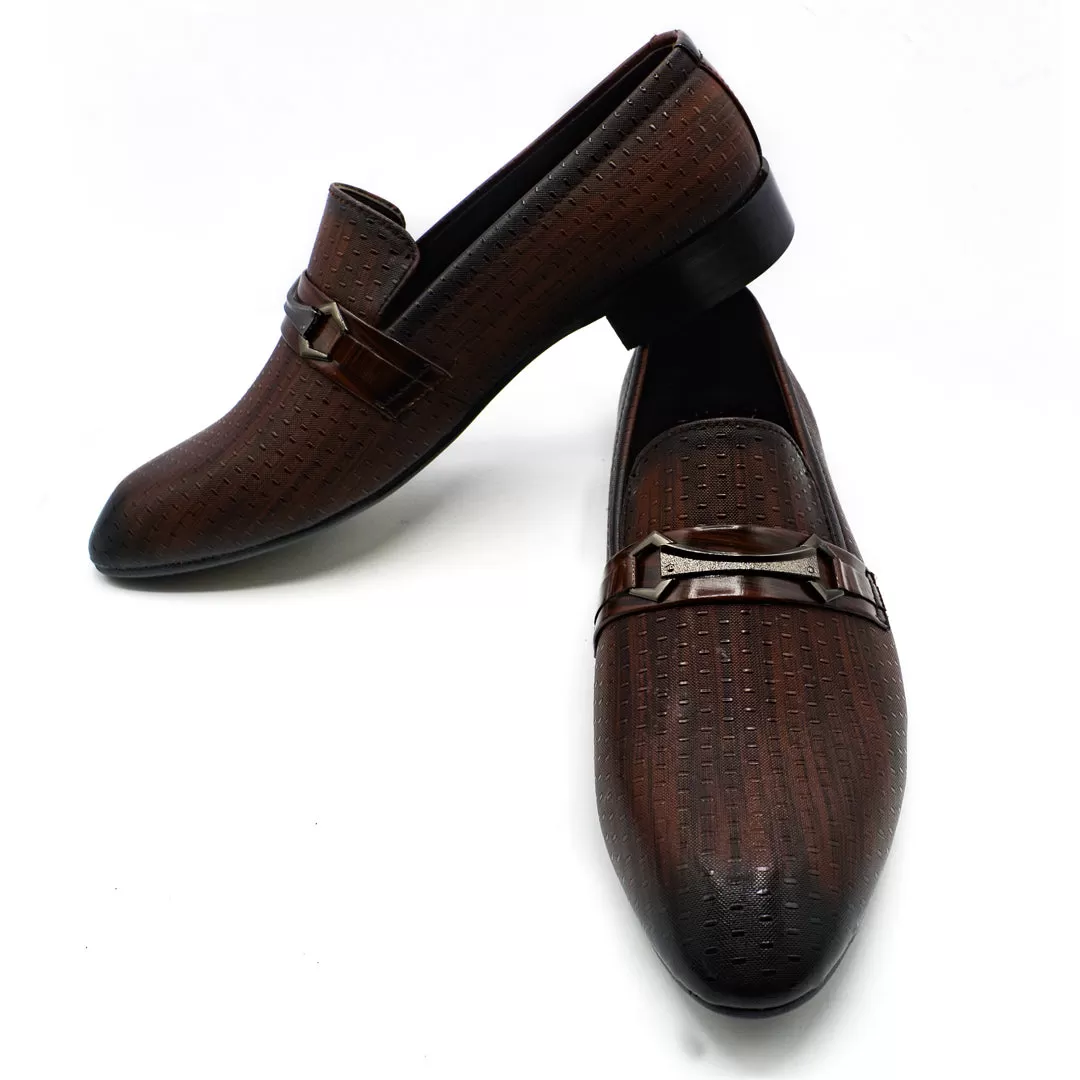 Men Brown Imported PU Leather Shoes