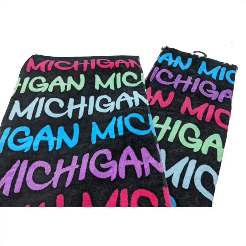 Michigan Text Beach Towel