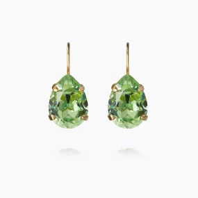 Mini Drop Clasp Earrings / Peridot