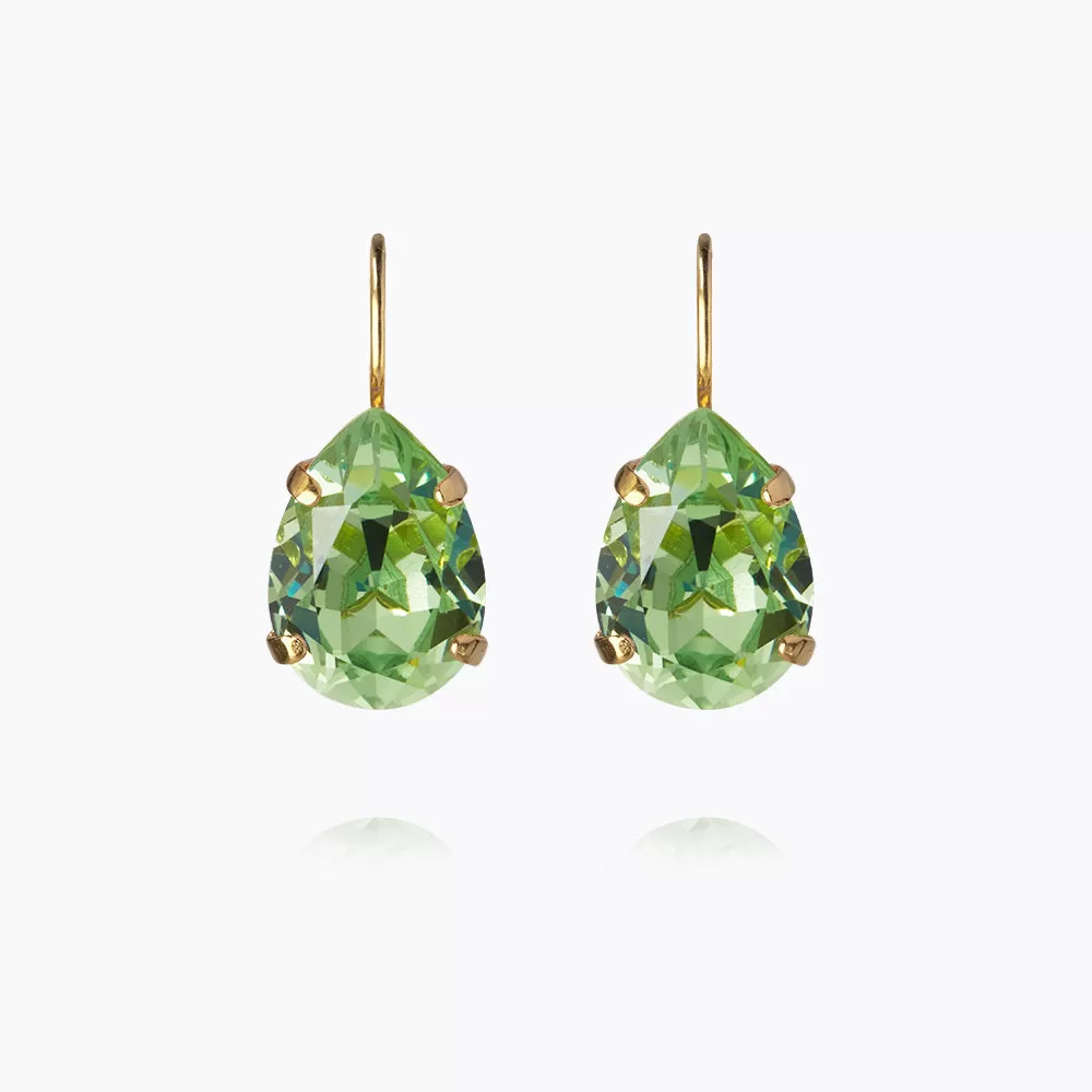 Mini Drop Clasp Earrings / Peridot