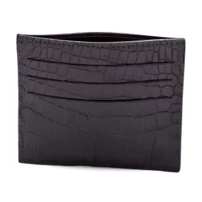 O-81-550-BRM CROCODILE Card Holder, Brown Matte