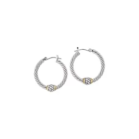 Oval Link Small Twisted Wire Hoop Earrings