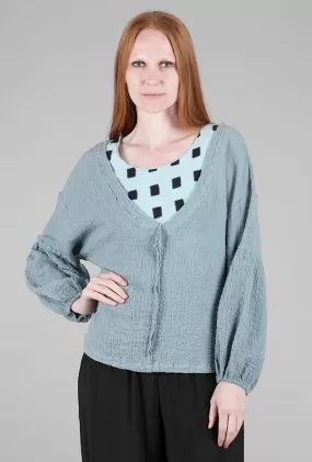 Oversized Scrunch Top, Dusty Teal