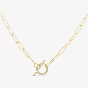 Paperclip Diamond Toggle Necklace