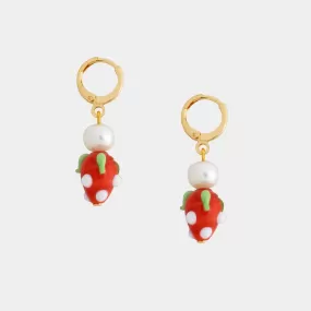 Pippa Strawberry and Pearl Earrings