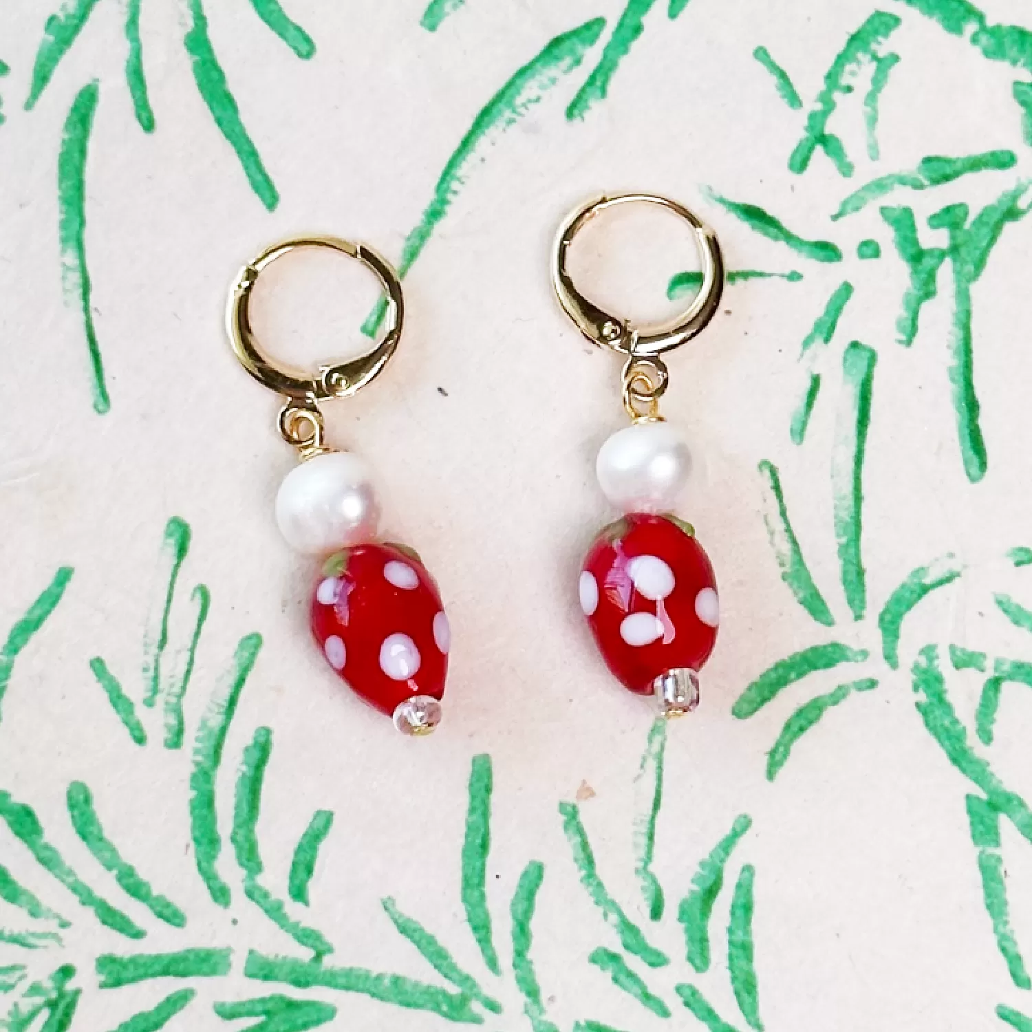 Pippa Strawberry and Pearl Earrings