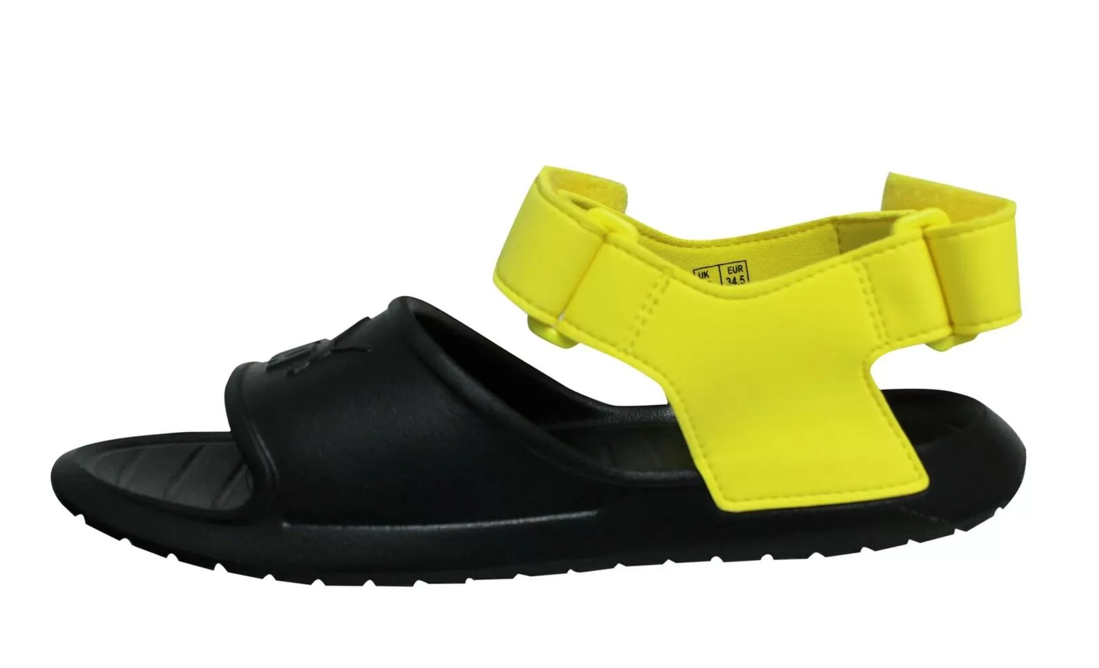 Puma Divecat v2 Injex Double Strap Black Yellow Kids Sandals 369546 01