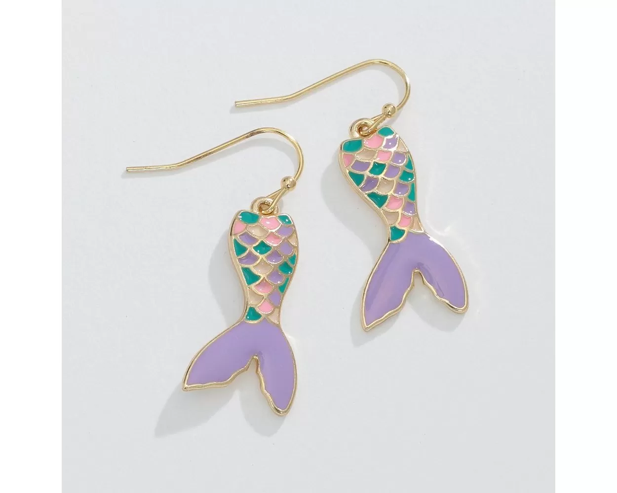 Purple Mermaid Tail Earrings