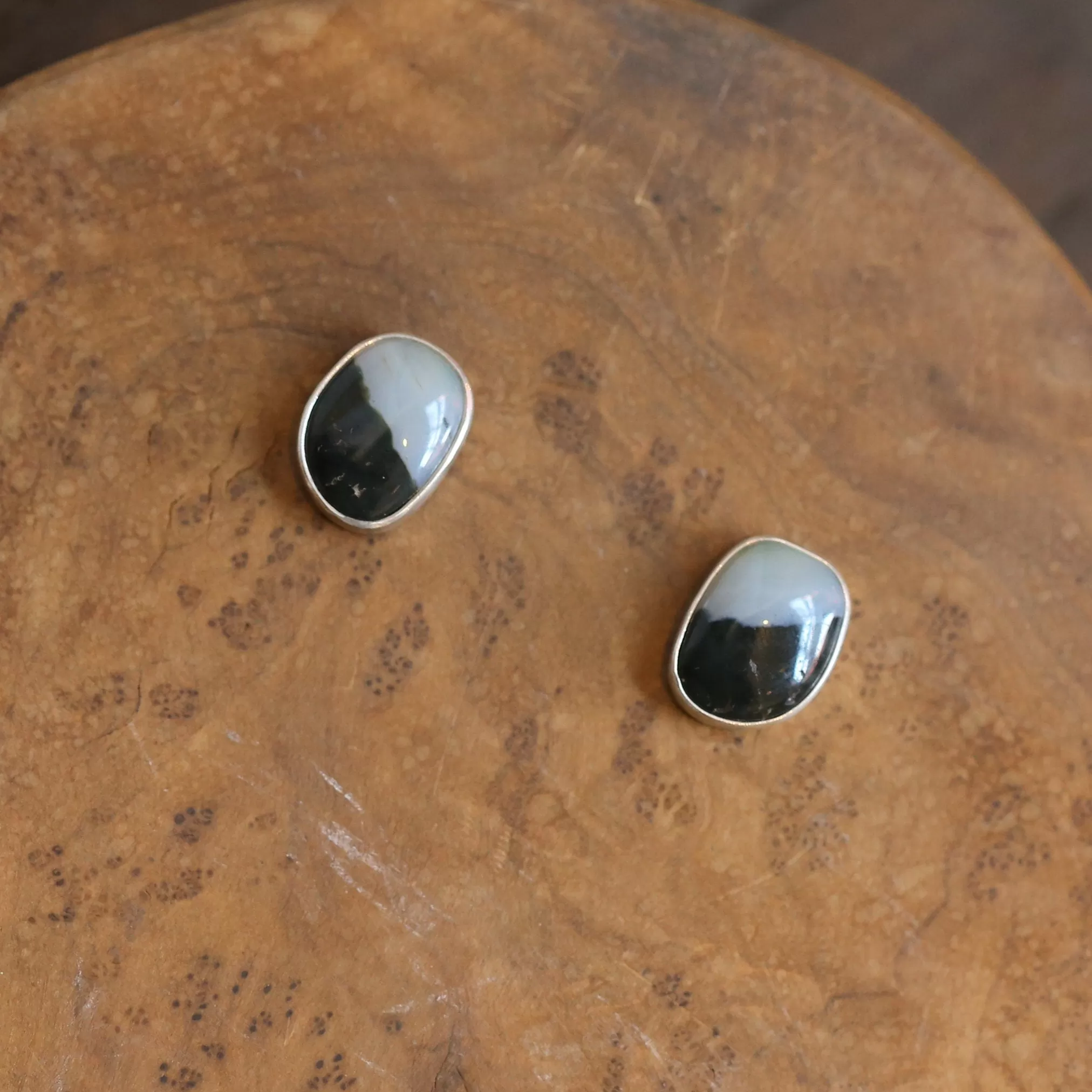 Ready to Ship - Ocean Jasper Posts - Silversmith Post Earrings - Sterling Silver Studs