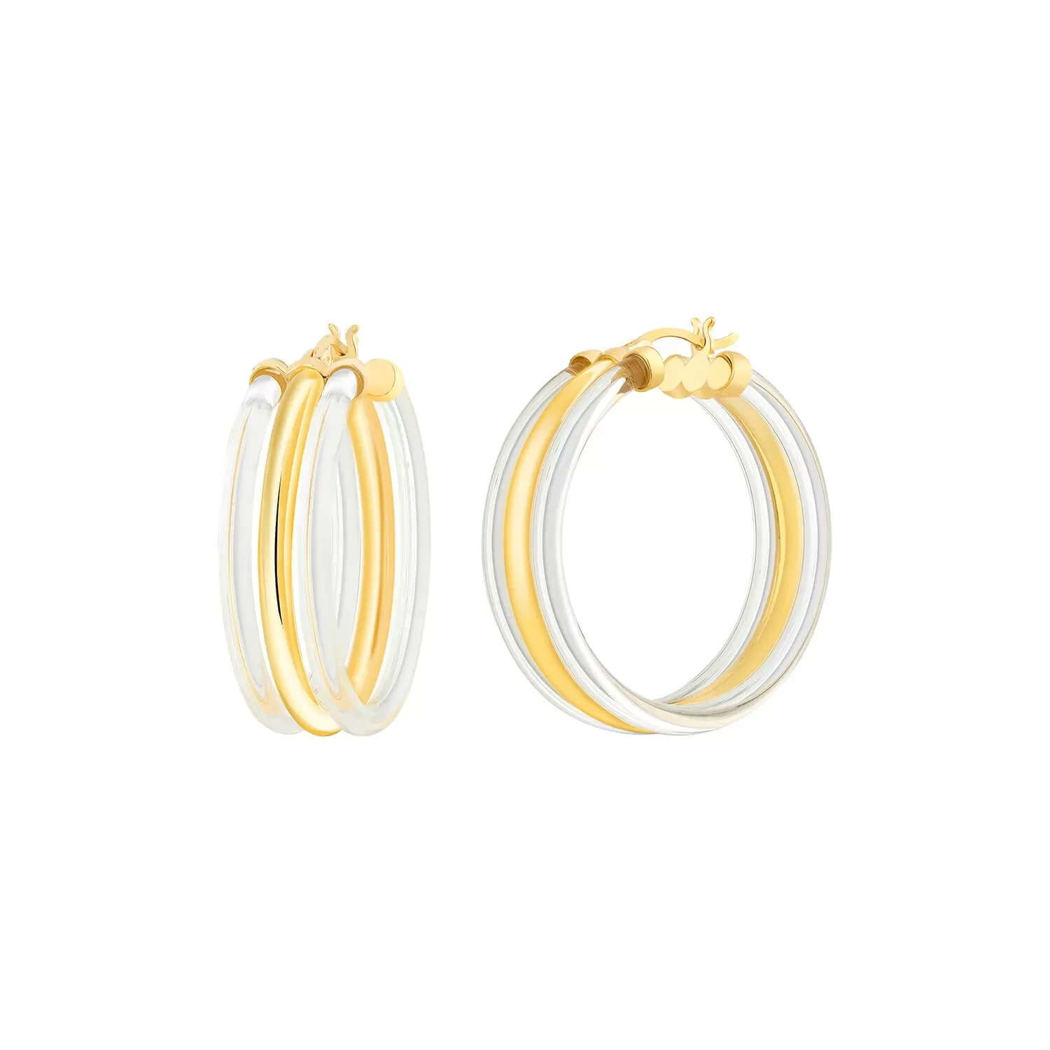 Ridge Lucite Hoop Earrings