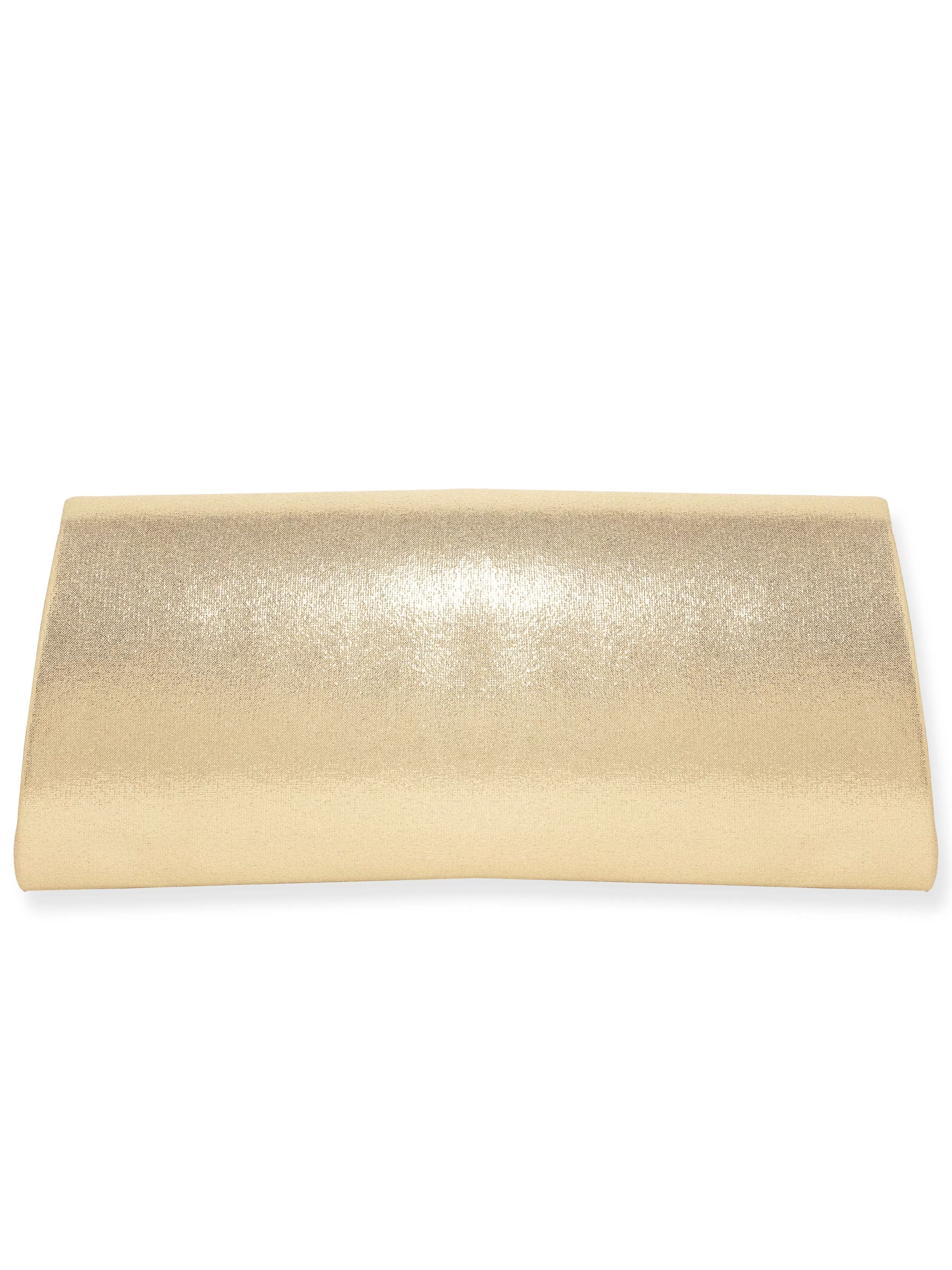 Rubans Radiant Sophistication Handcrafted Champagne Glossy Finish Clutch Bag