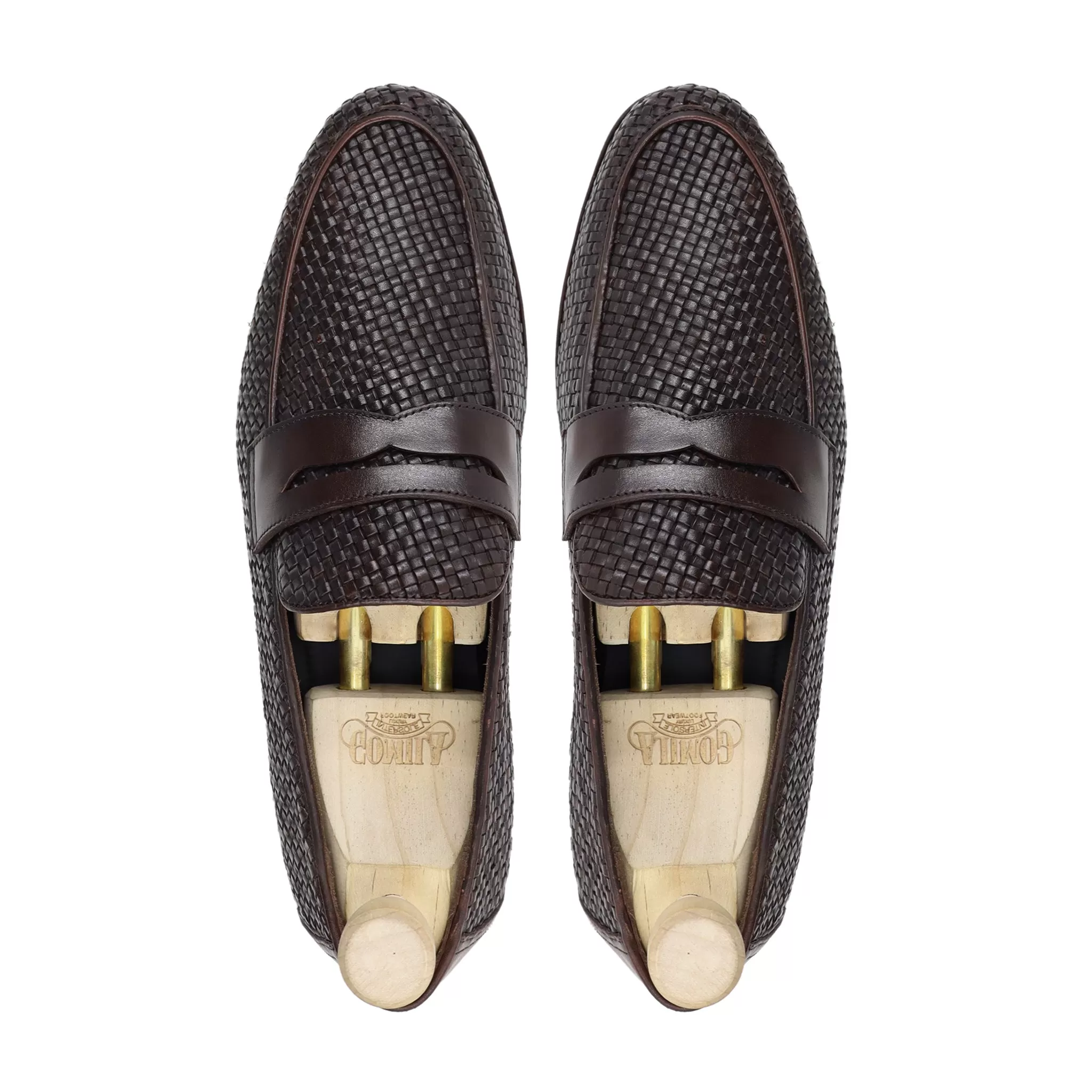 Rybnik - Men's Dark Brown Woven Loafer