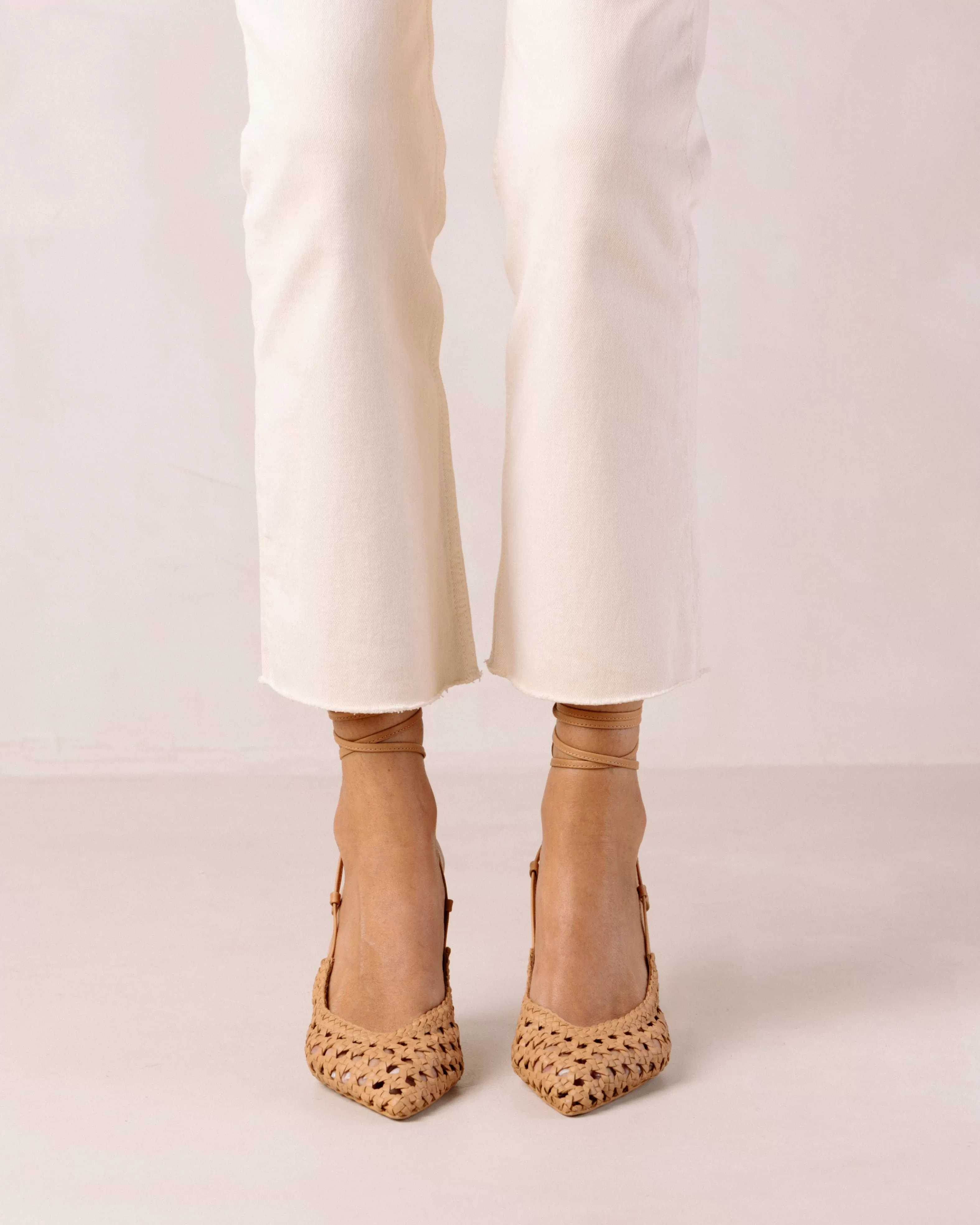 Sandstorm Camel Leather Pumps