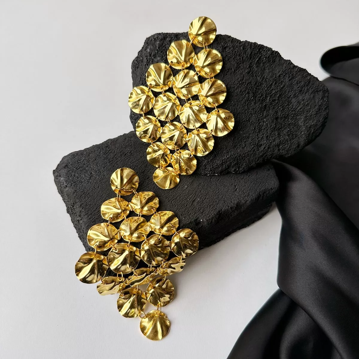 Shocking Gold Statement Earrings