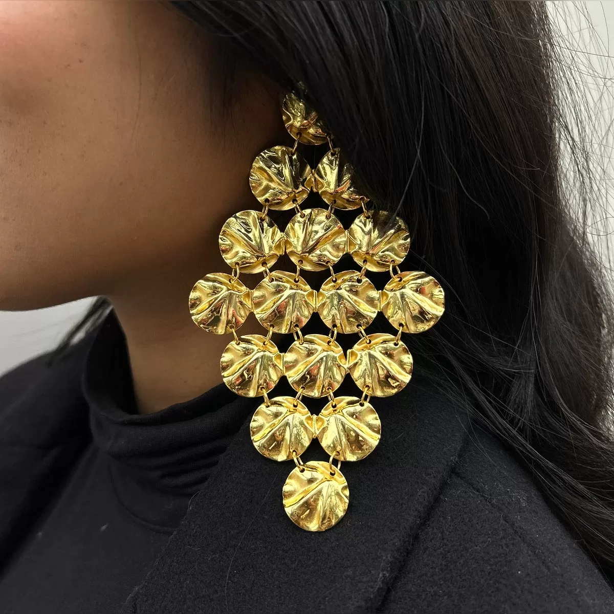 Shocking Gold Statement Earrings