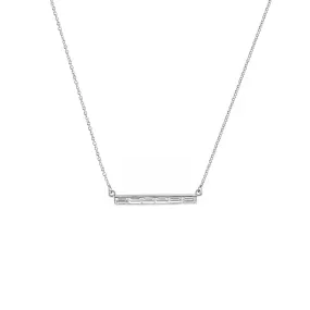 Six Stone Bar Necklace White Gold