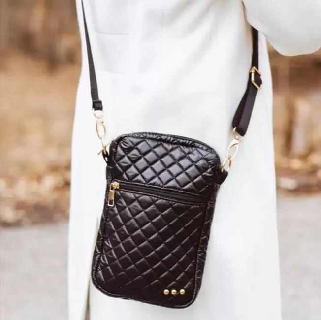 Small Black Quilted Crossbody