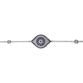 Sterling Silver Sapphire-Blue Eye of Protection Bracelet