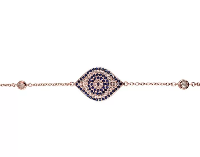 Sterling Silver Sapphire-Blue Eye of Protection Bracelet