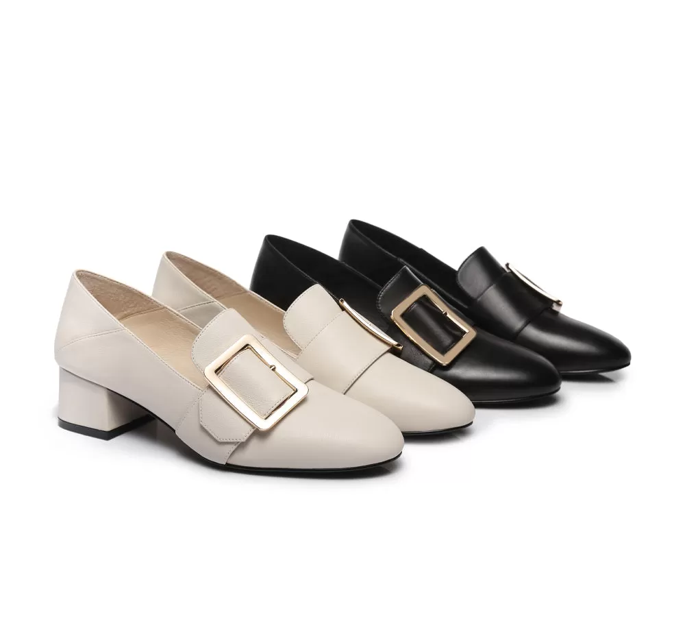 TARRAMARRA Leather Low Block Kitten Heels Sammi