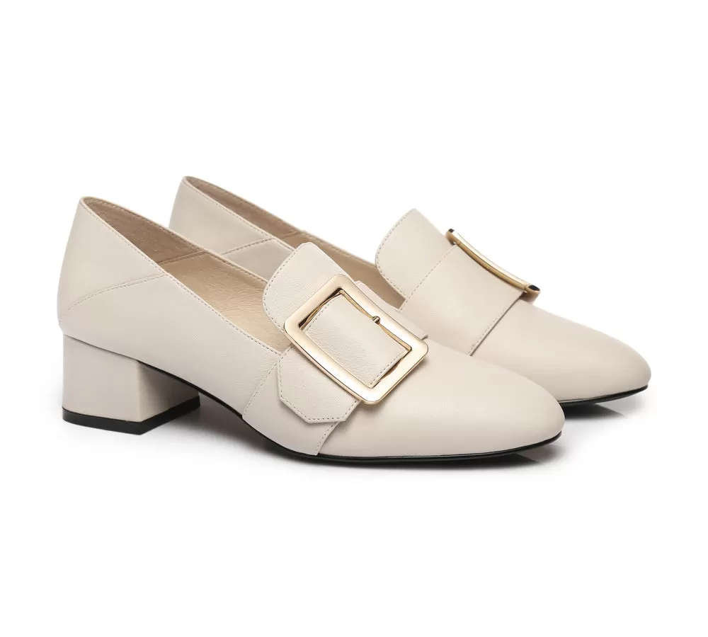 TARRAMARRA Leather Low Block Kitten Heels Sammi