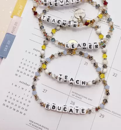 Teach Color Beaded Bracelet