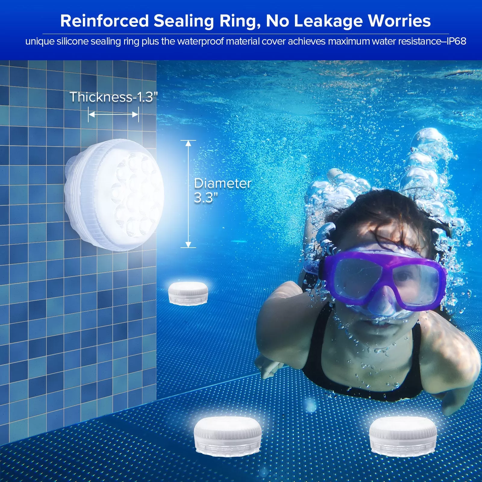 Upgraded RGB LED Submersible Pool Light