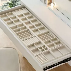 Vanilla Velvet Jewelry Tray Organizer