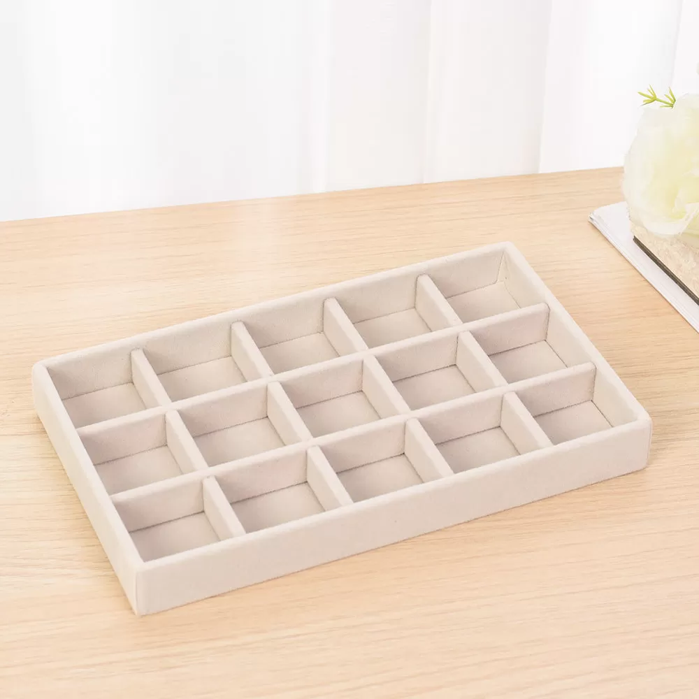 Vanilla Velvet Jewelry Tray Organizer