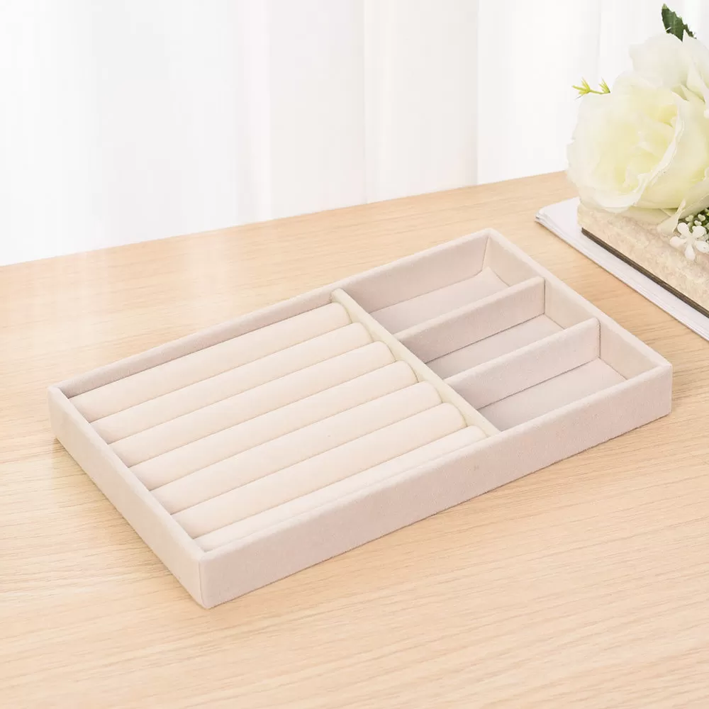 Vanilla Velvet Jewelry Tray Organizer