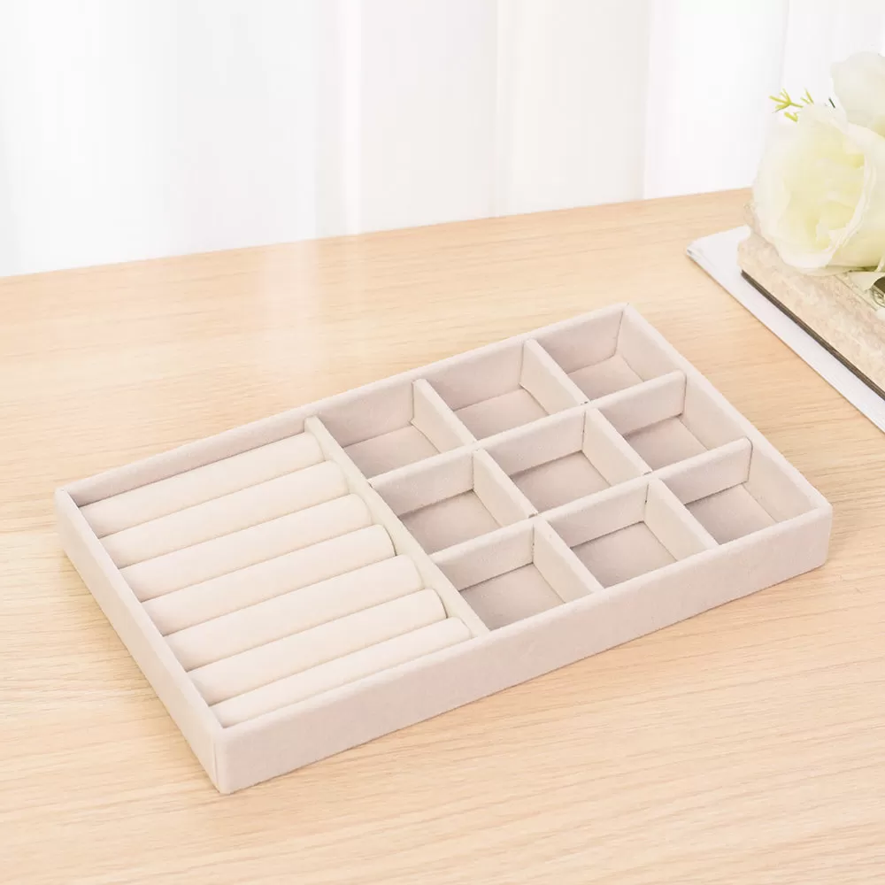 Vanilla Velvet Jewelry Tray Organizer