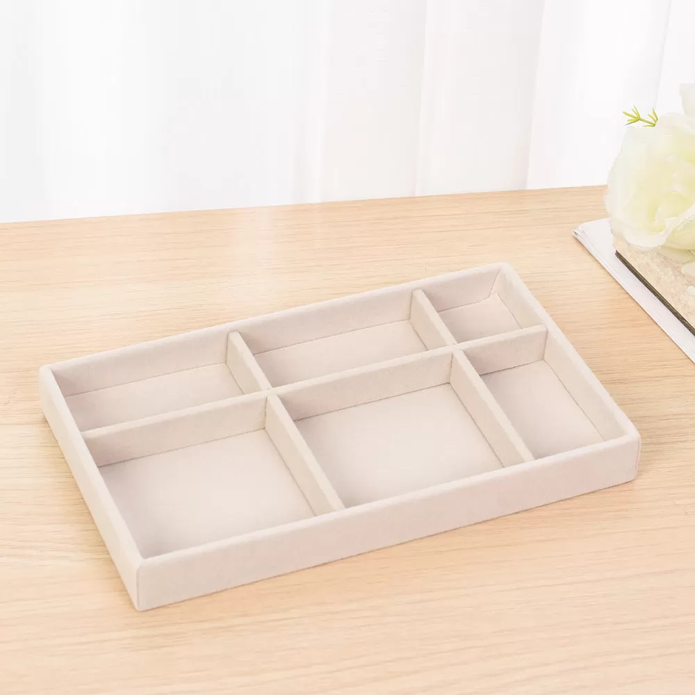 Vanilla Velvet Jewelry Tray Organizer