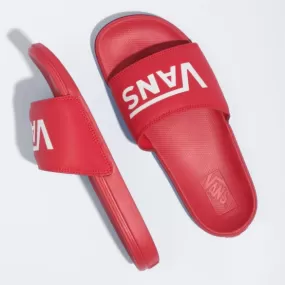 Vans Red Classic Logo Slides On