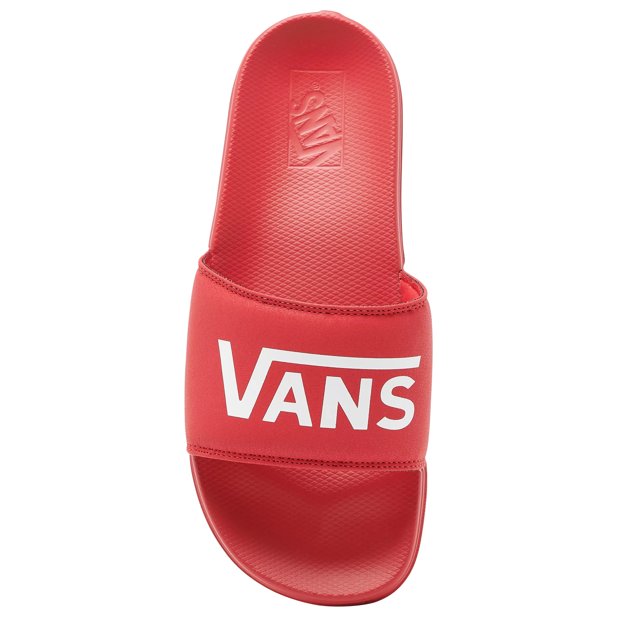 Vans Red Classic Logo Slides On