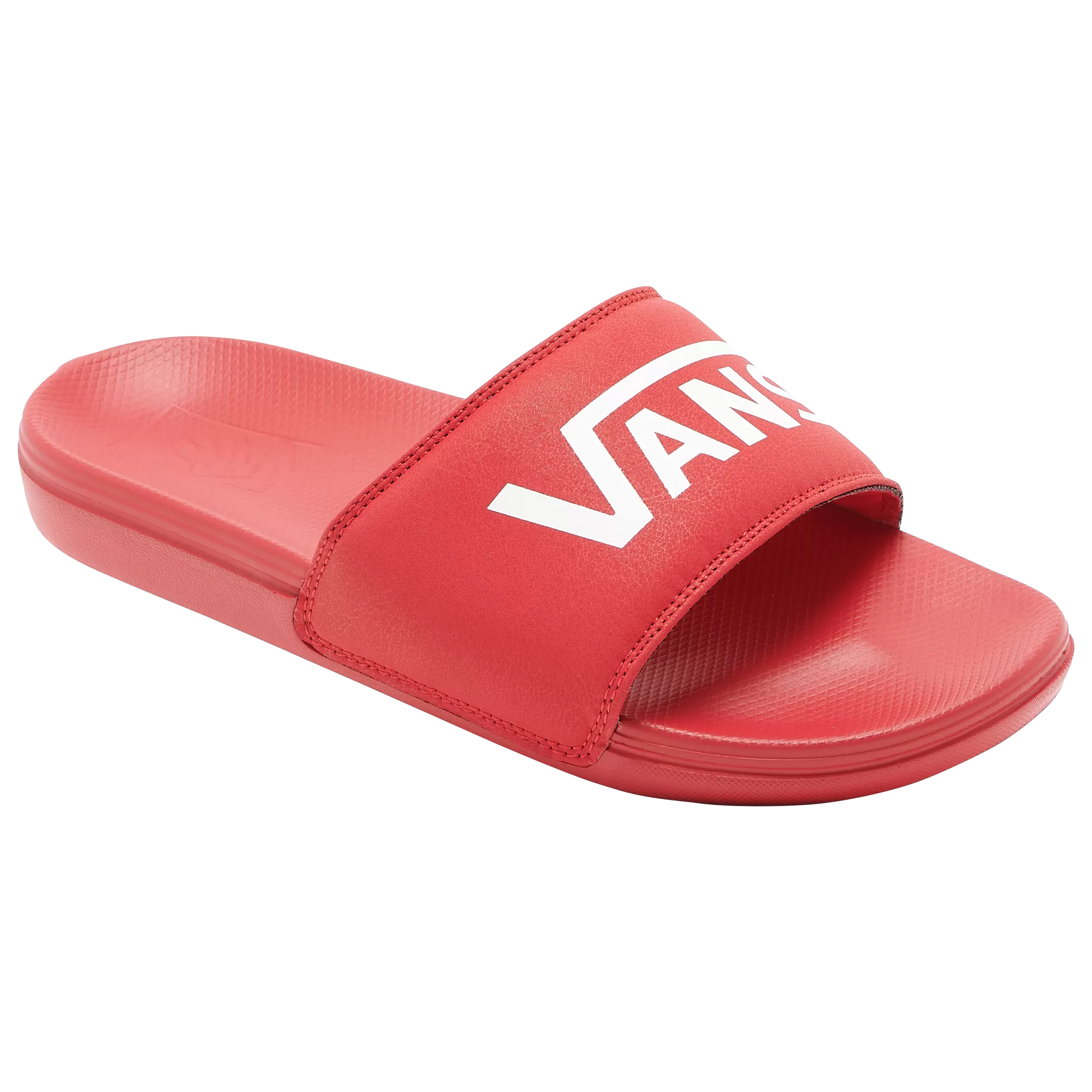 Vans Red Classic Logo Slides On