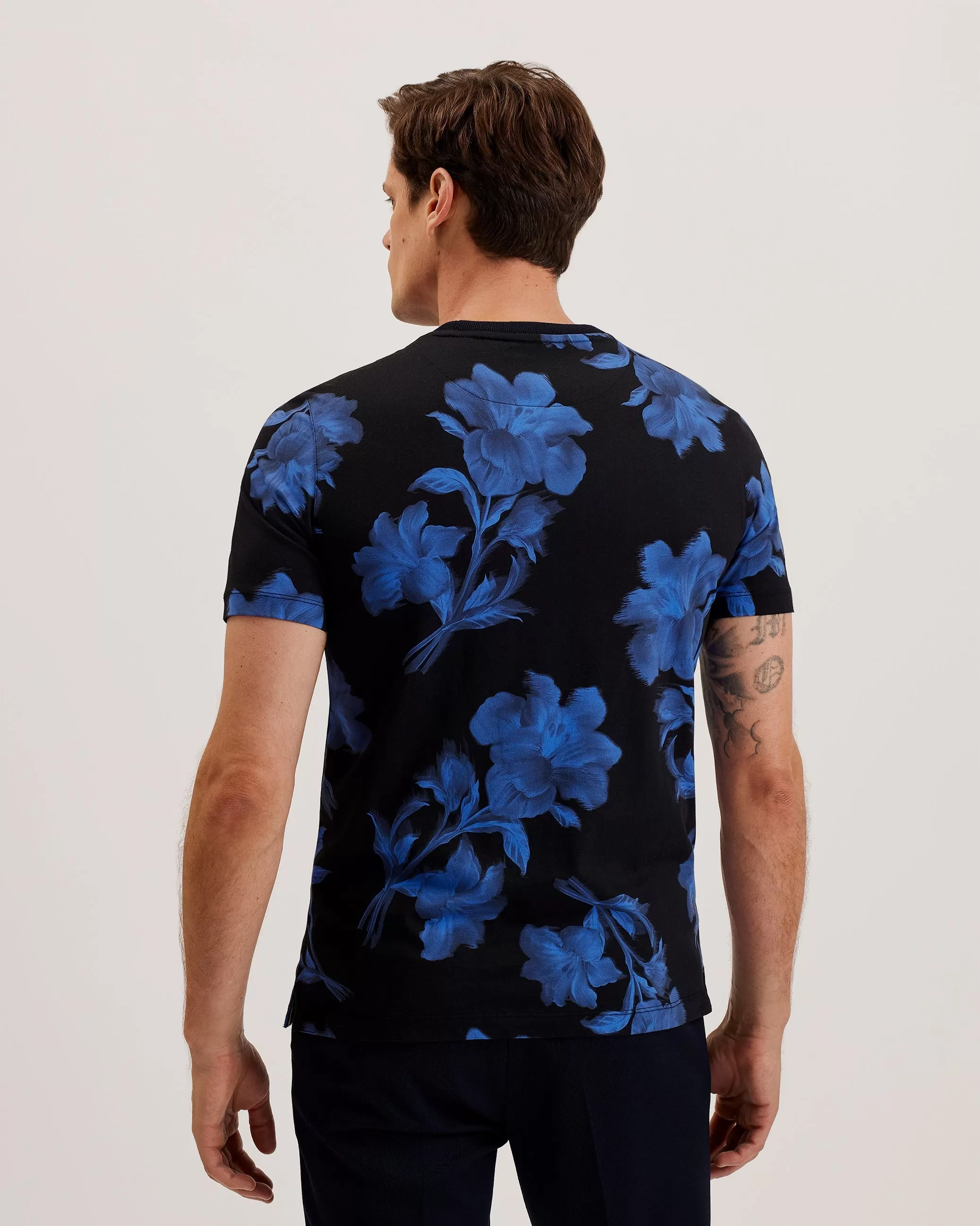 Vendis Ss Regular Fit Floral Printed T-Shirt Navy