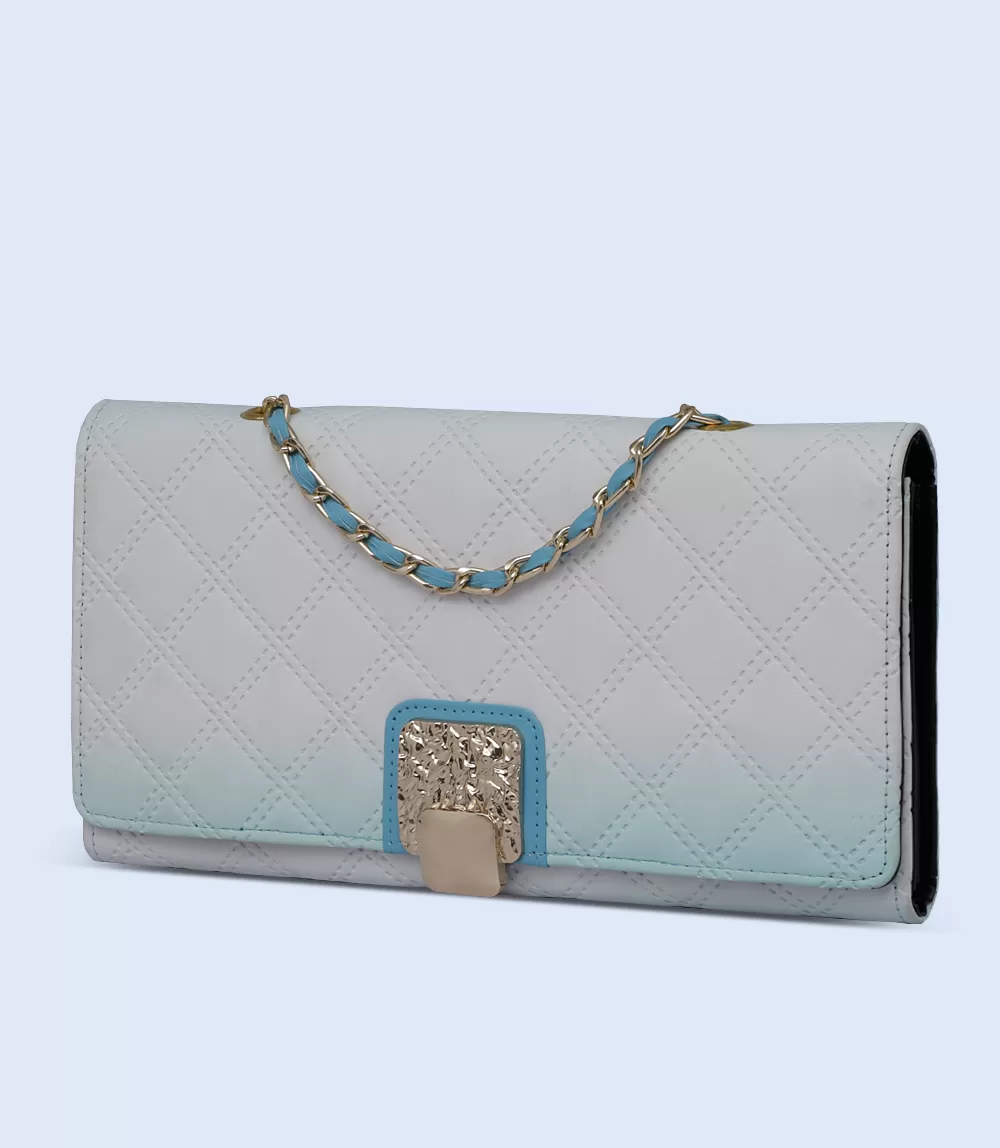 WB2247-BLUE-Women Snazzy Clutch