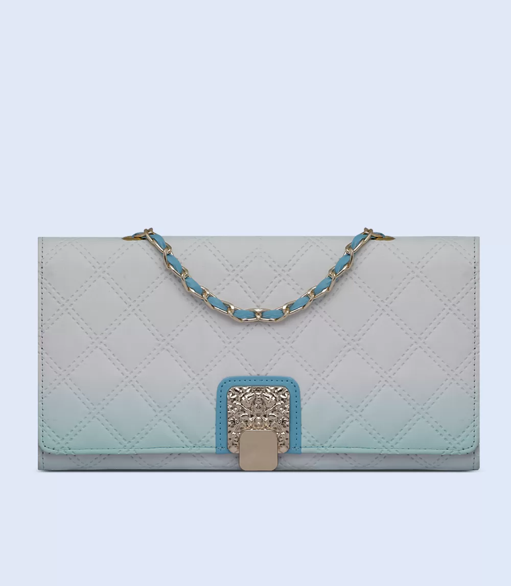 WB2247-BLUE-Women Snazzy Clutch