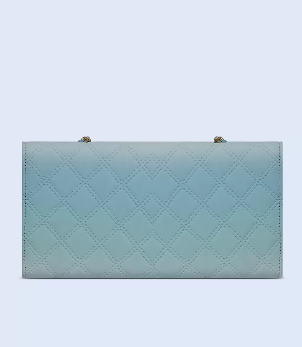 WB2247-BLUE-Women Snazzy Clutch