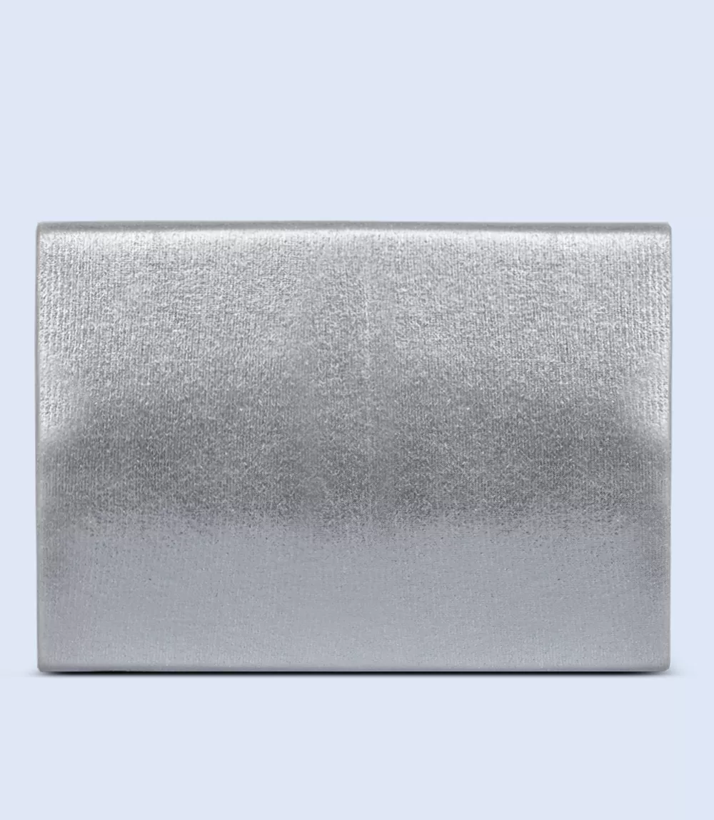 WB2605-SILVER-Women Snazzy Clutch