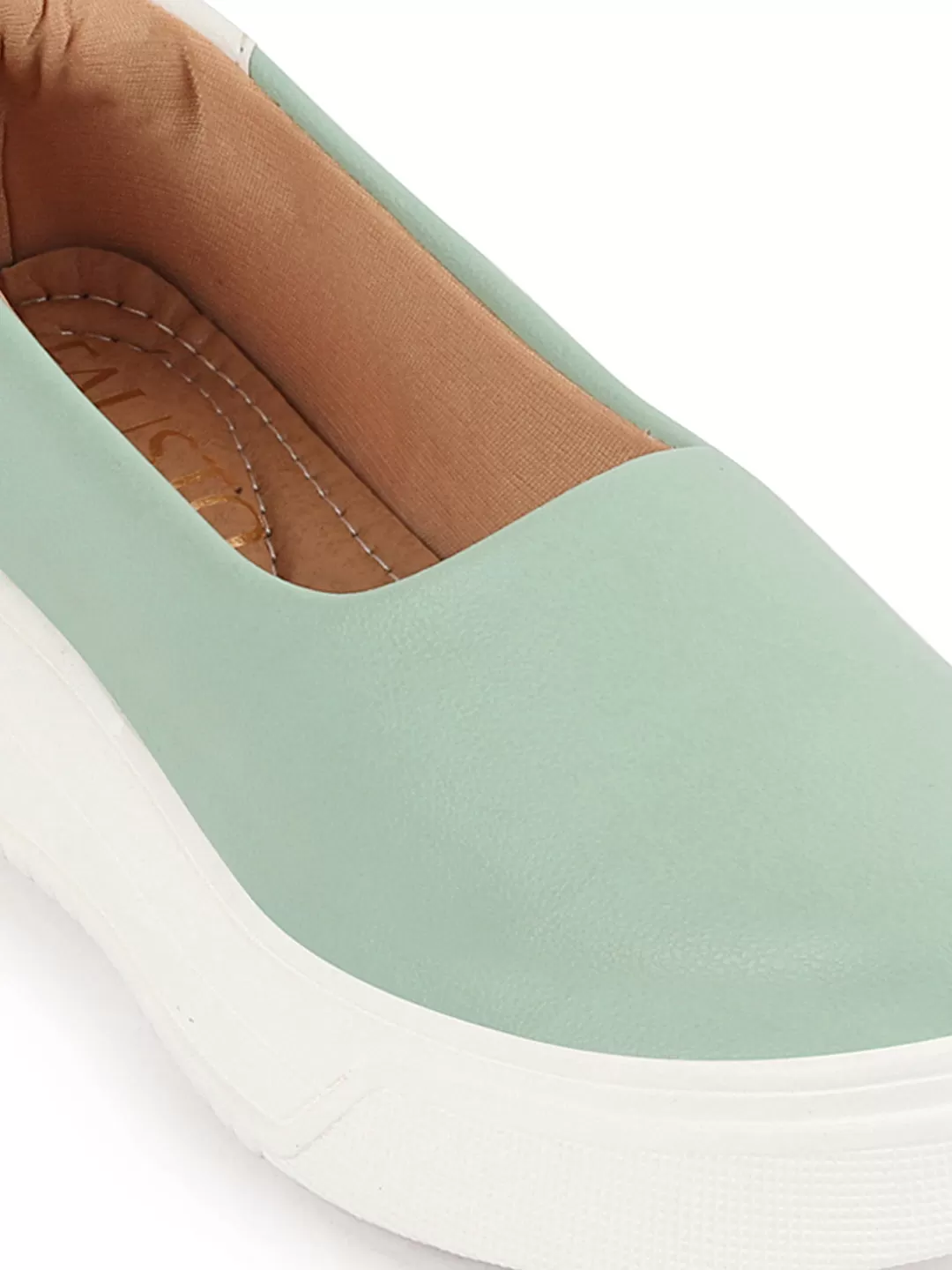 Women Pista Green Outdoor Fashion Comfort Height Enhance Platform Heel Ballerina Slip On Shoes