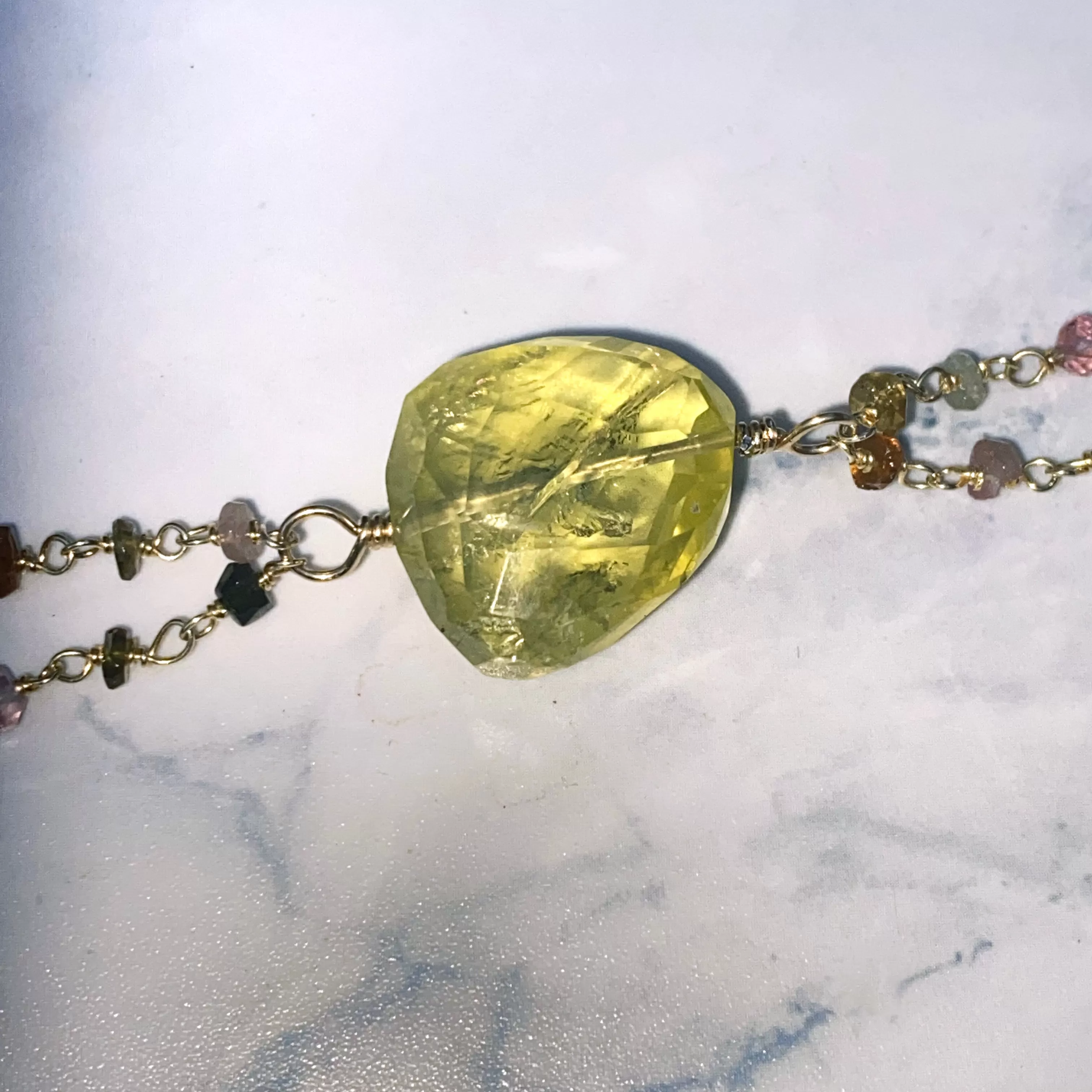 Yellow Topaz and Mixed Tourmaline Bracelet