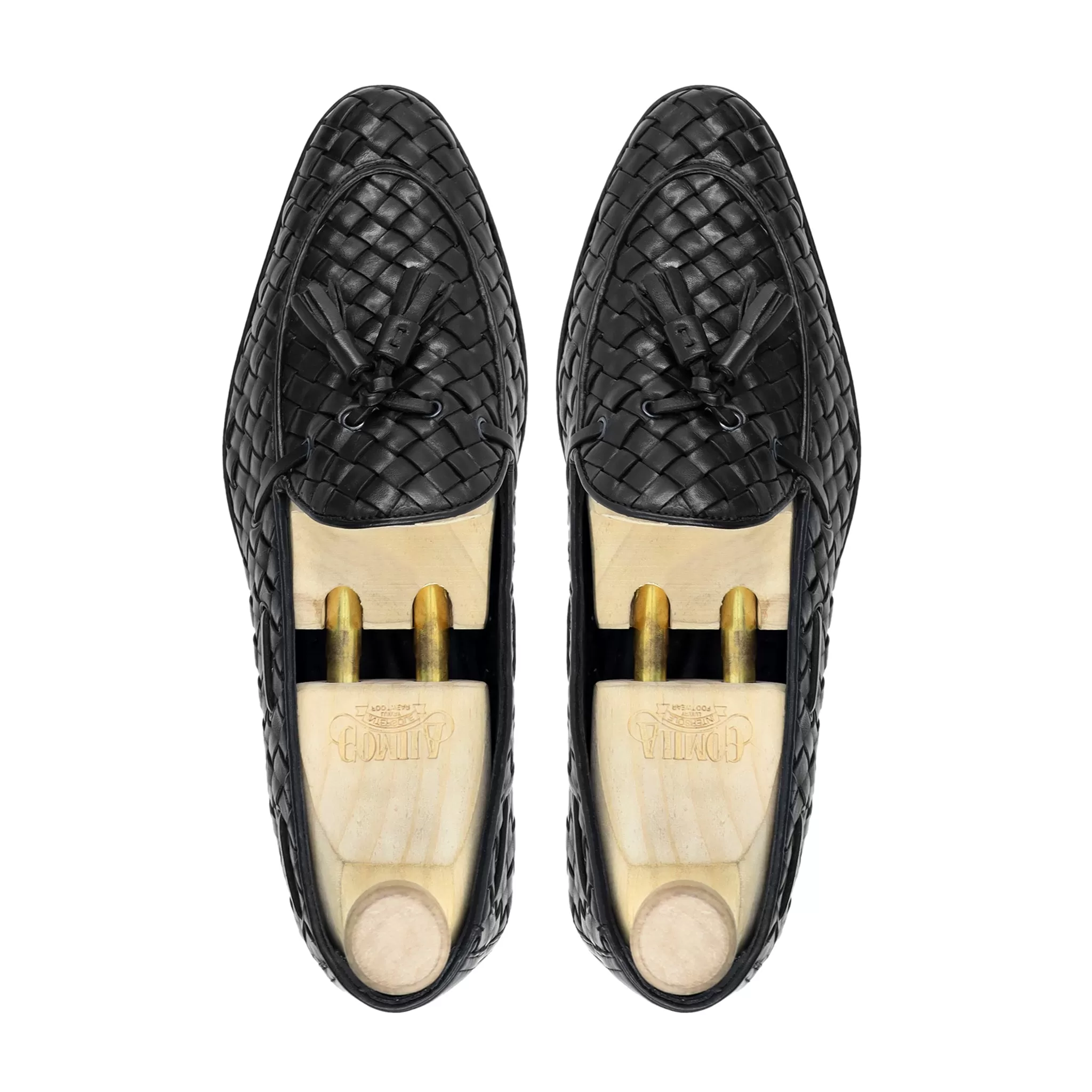 Zielona - Men's Black Woven Loafer